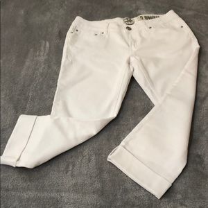 Women’s size 11 Indigo Rein white jeans cuffed